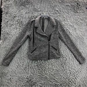 Maurices Jacket Womens Medium Heathered Gray Stretch Moto Zippers